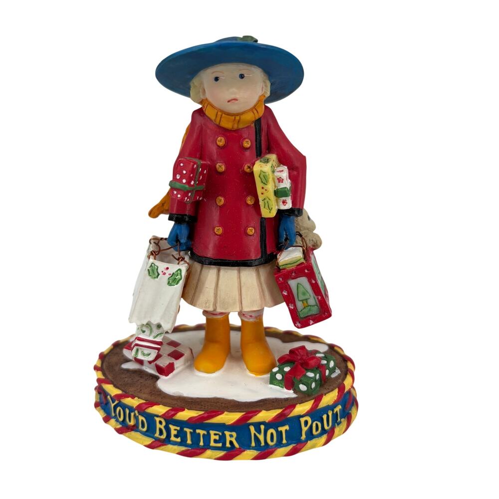 Mary Engelbreit Figurine Youd Better Not Pout Christmas Enesco Girl Vintage 1999